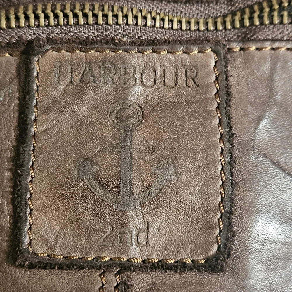 Harbour 2nd Distressed Leather Crossbody Messenger Bag Anchor Logo Patina Rugged